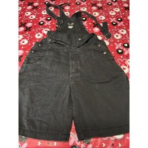 Fluid  Shortalls Overalls Jumper Shorts Unisex  S Black Denim Casual Garden VTG